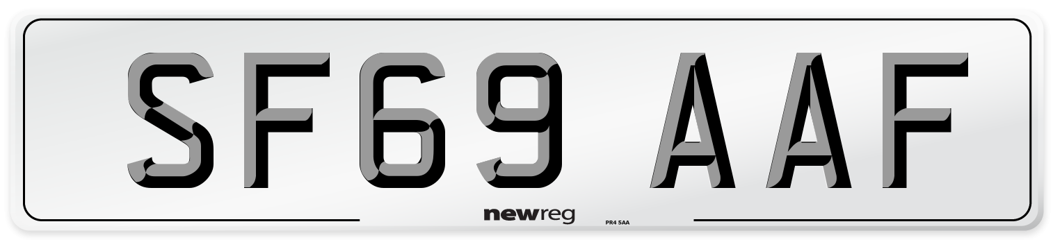 SF69 AAF Number Plate from New Reg